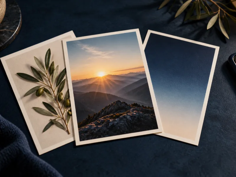 Illustration du partage de versets : cartes de paysage et de feuillage près d’un téléphone.