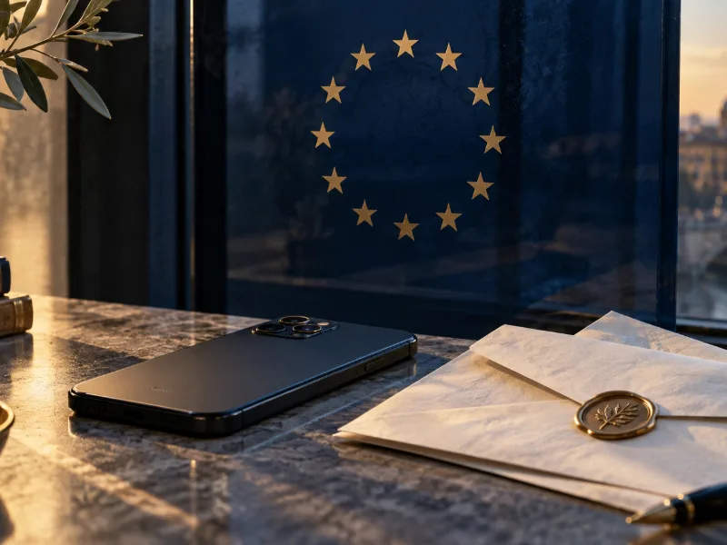 Illustration du débat sur la confidentialité en Europe : étoiles dorées, téléphone et correspondance.